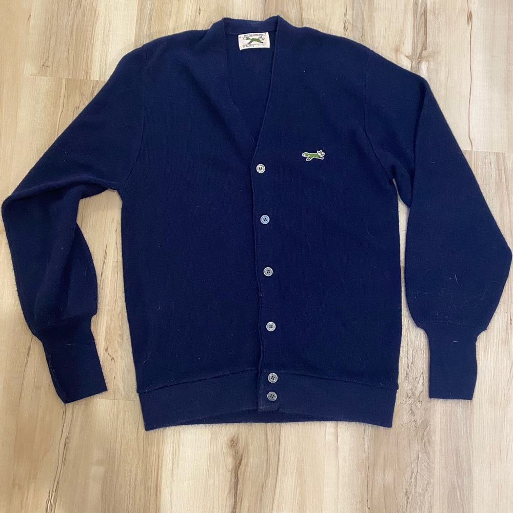 Vintage Fox Sweater - Navy - Button up